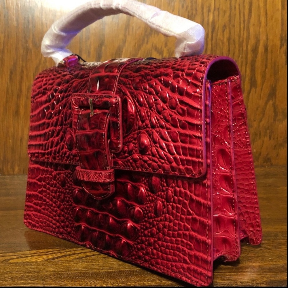 NWT-Brahmin-Small Hallie-Merlot Ombre Melbourne-Leather-Dust Bag-$325 - Picture 6 of 16